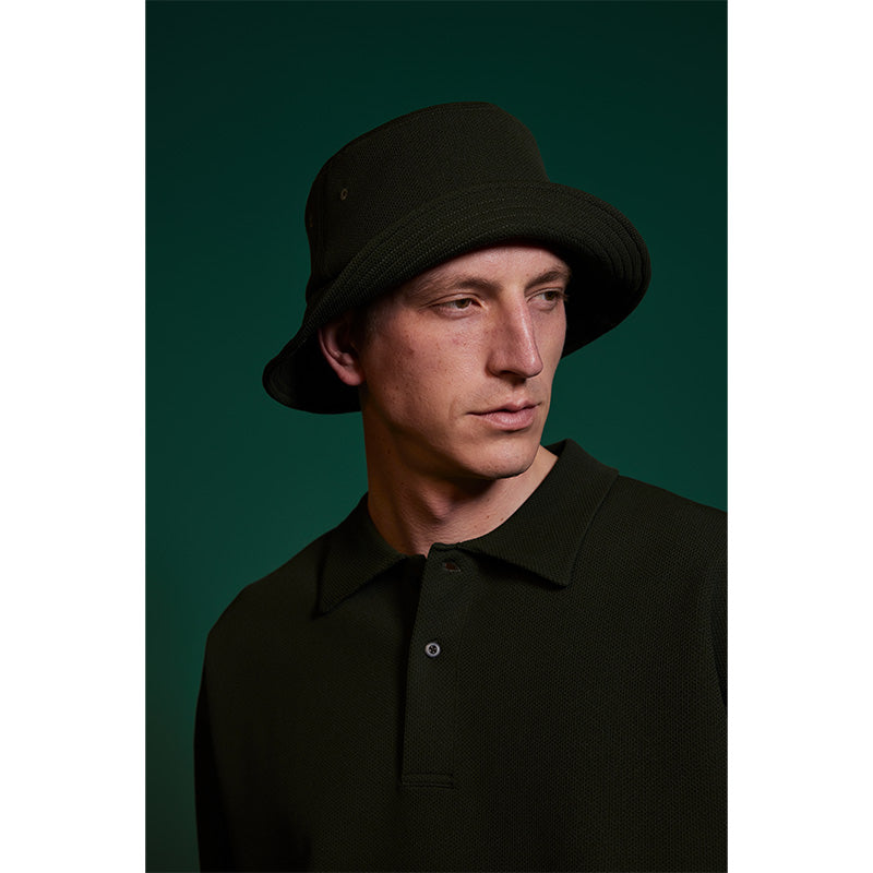 ニットポロシャツ【メンズ】カーキ