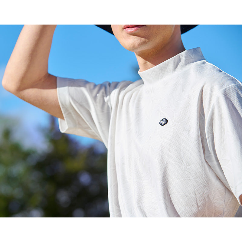 リーフプリントモックシャツ【メンズ】ホワイト