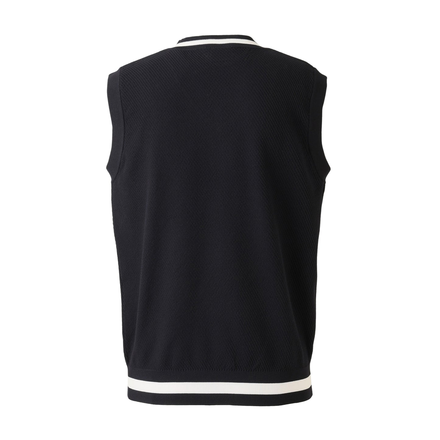 ニットＶネックベスト【メンズ】ネイビー×ホワイト