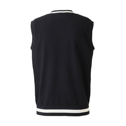 ニットＶネックベスト【メンズ】ネイビー×ホワイト