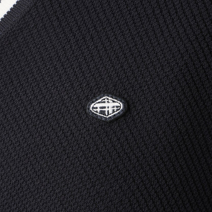 ニットＶネックベスト【メンズ】ネイビー×ホワイト