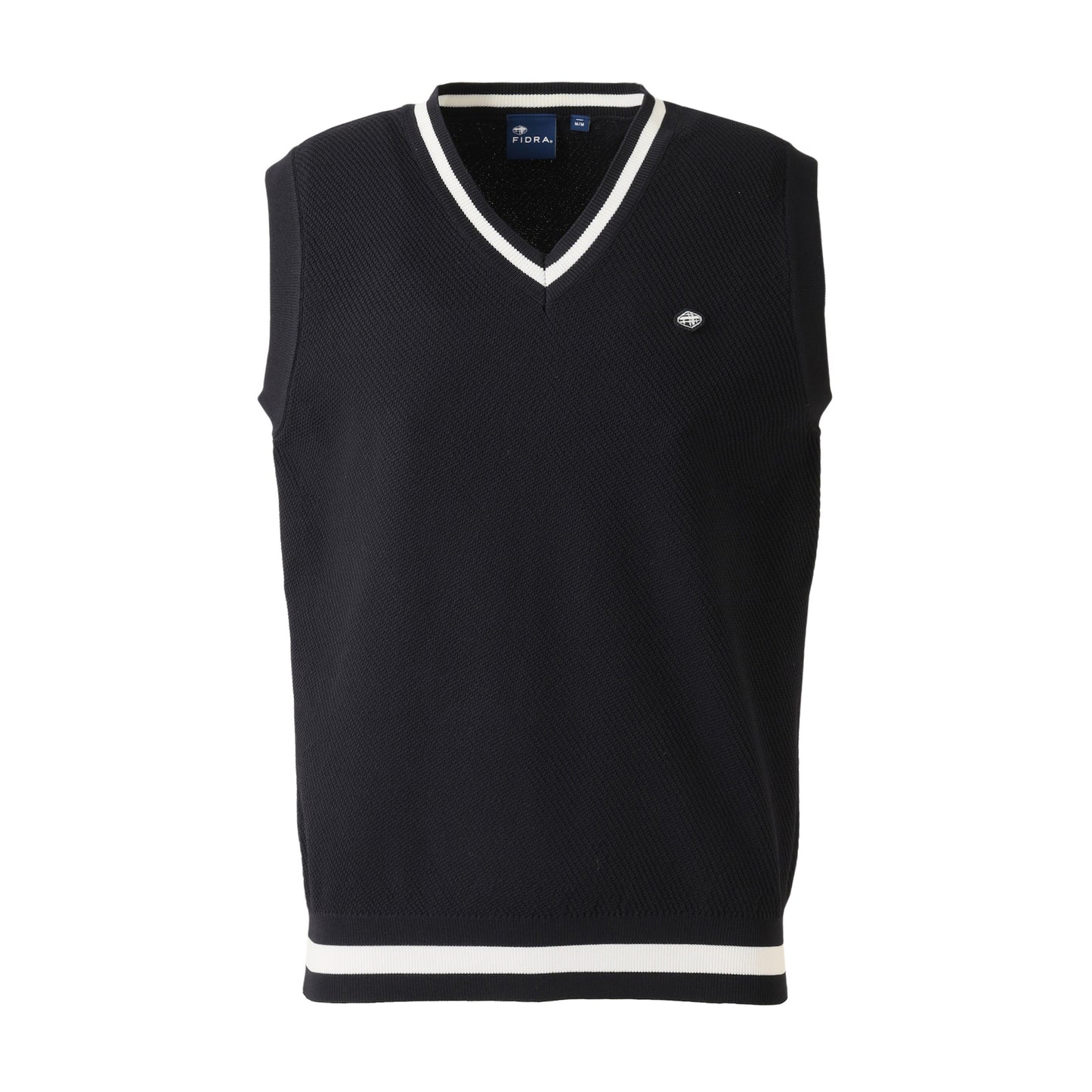 ニットＶネックベスト【メンズ】ネイビー×ホワイト